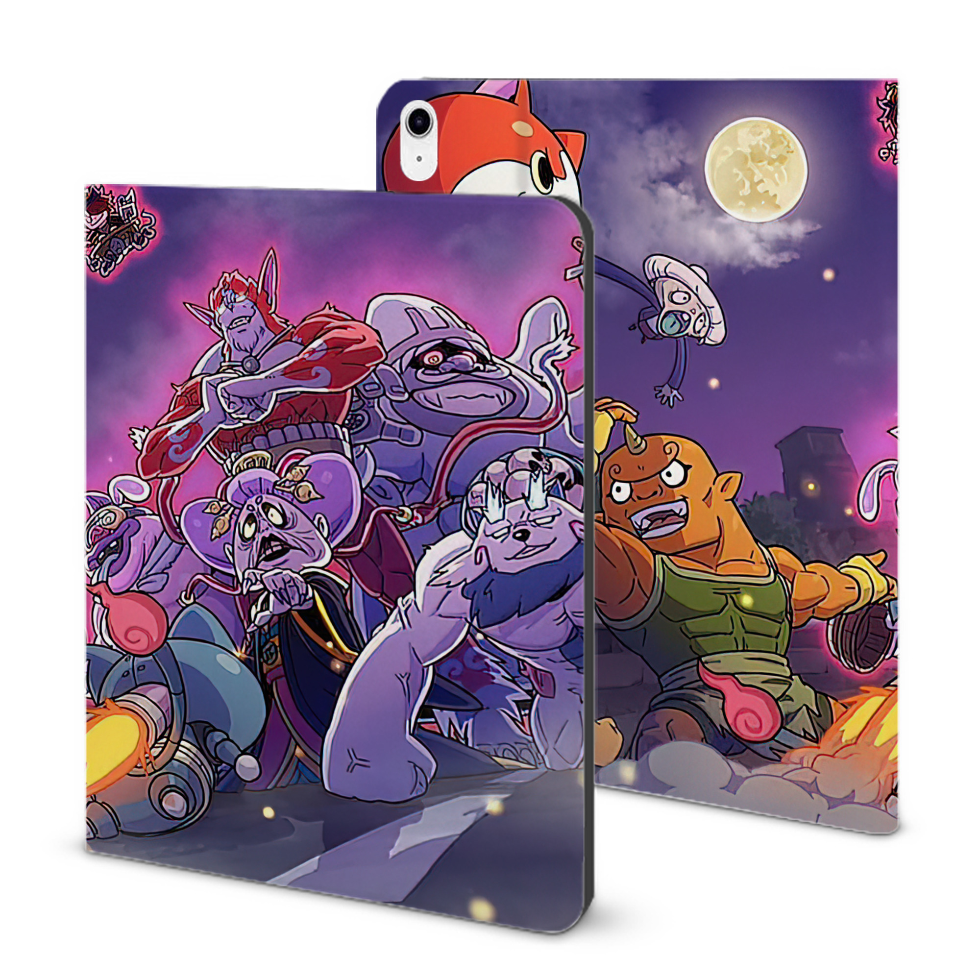 （画像用） 妖怪ウォッチ Yo-kai Watch IPad ケース ブック型 PUレザー TPU 耐衝撃 軽量 薄型 ペン収納なし 全面保護 IPad 各モデル対応